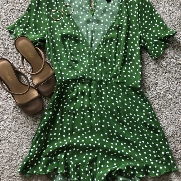 green emerald velvet dress Plus Size Polka Dot Midi Dress
